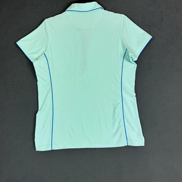 Masters Magnolia Lane Ladies Aqua Polo with Ocean Blue Piping Size Medium - Picture 10 of 10